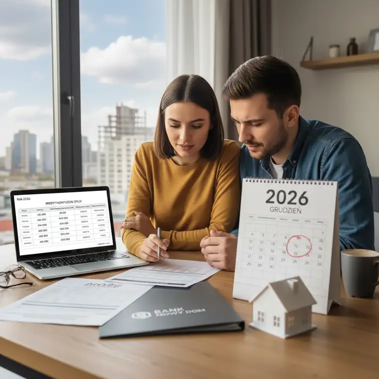 Doświadczony doradca hipoteczny tłumaczy klientom na wykresach, ile kosztuje ubezpieczenie kredytu hipotecznego 400 tys. zł oraz jakie polisy wybrać w 2026 roku