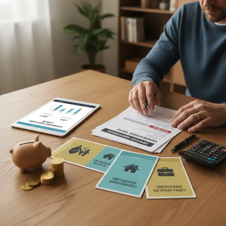 Małżeństwo przy komputerze analizuje oferty ubezpieczenia kredytu mieszkaniowego i porównuje je z propozycją banku, aby obniżyć koszt polisy