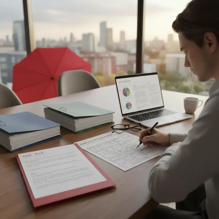 Arkusz kalkulacyjny z tabelą porównującą oferty ubezpieczenia kredytu hipotecznego w trzech bankach, z zaznaczonymi składkami, marżą i zakresem ochrony