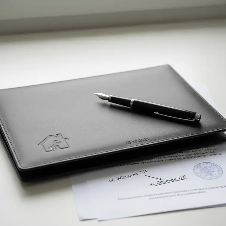 Młode małżeństwo w nowym mieszkaniu analizuje akt notarialny i zastanawia się, jak naprawić błąd w akcie notarialnym mieszkania kupionego od dewelopera